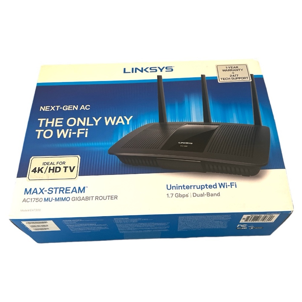 LINKSYS ROUTER Max-Stream AC1750 Mu-Mu-mimo Gigabit Router 1.7 Gbps 4k TV‎